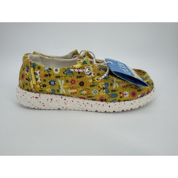 Hey‎ Dude NWT Girls Wendy Youth K 13 Bugs Yellow Slip-on Shoes Sneakers 32 - Picture 3 of 13